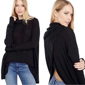 Free People Black Long Sleeve Top